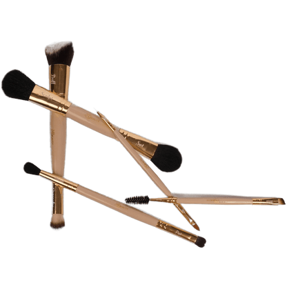 The five Nitya dual-ended brushes laid out