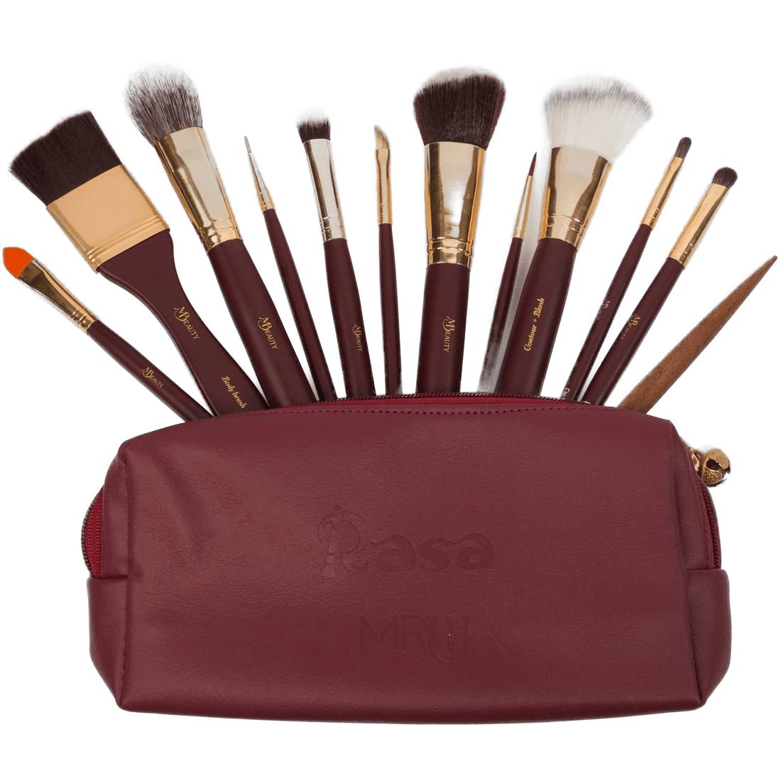 Rasa 13-piece performing artist brush system in its pouch