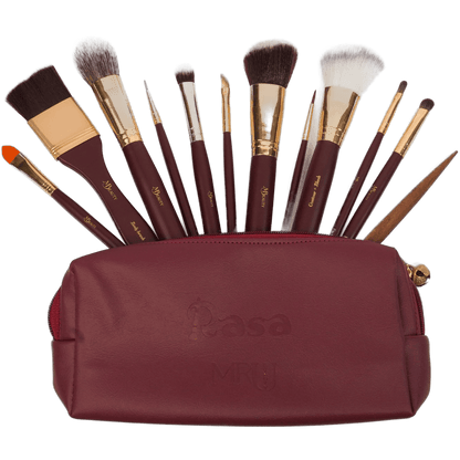 Rasa 13-piece performing artist brush system in its pouch