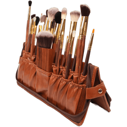 Turi stand pouch opened out, brushes upright and ready
