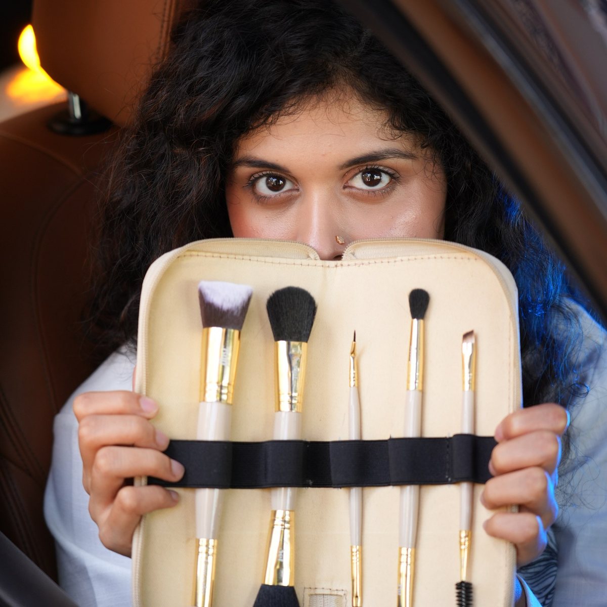 Nitya brush case held open