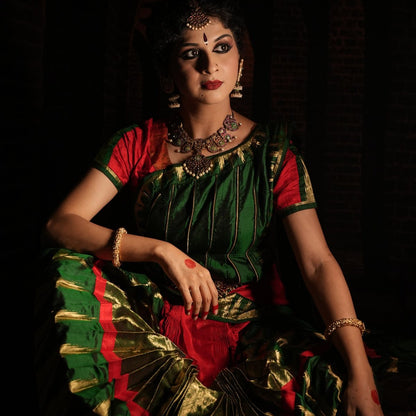 Classical dancer in stage makeup and costume
